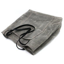 Salt & Pepper Grey Waxed Canvas & Leather Tote Bag