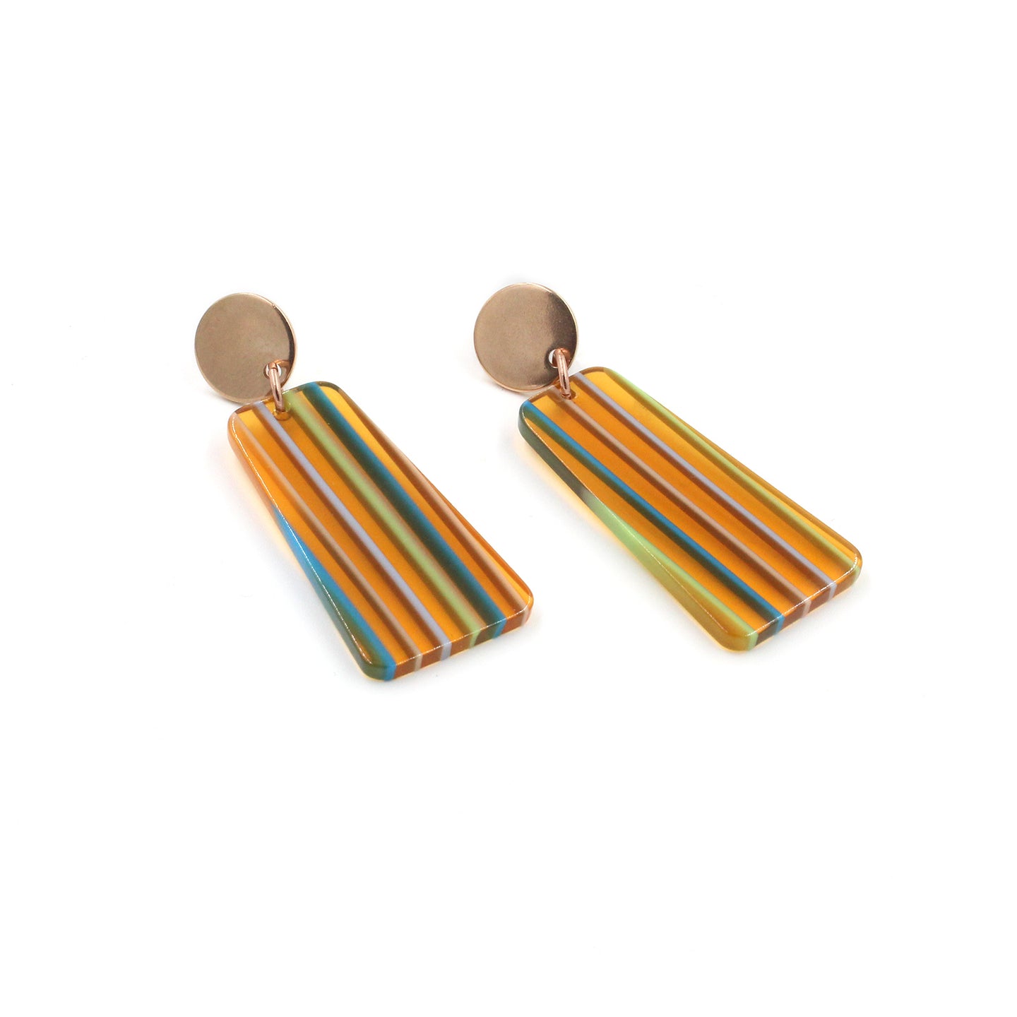 Transulcent Striped Acrylic Drop Earrings