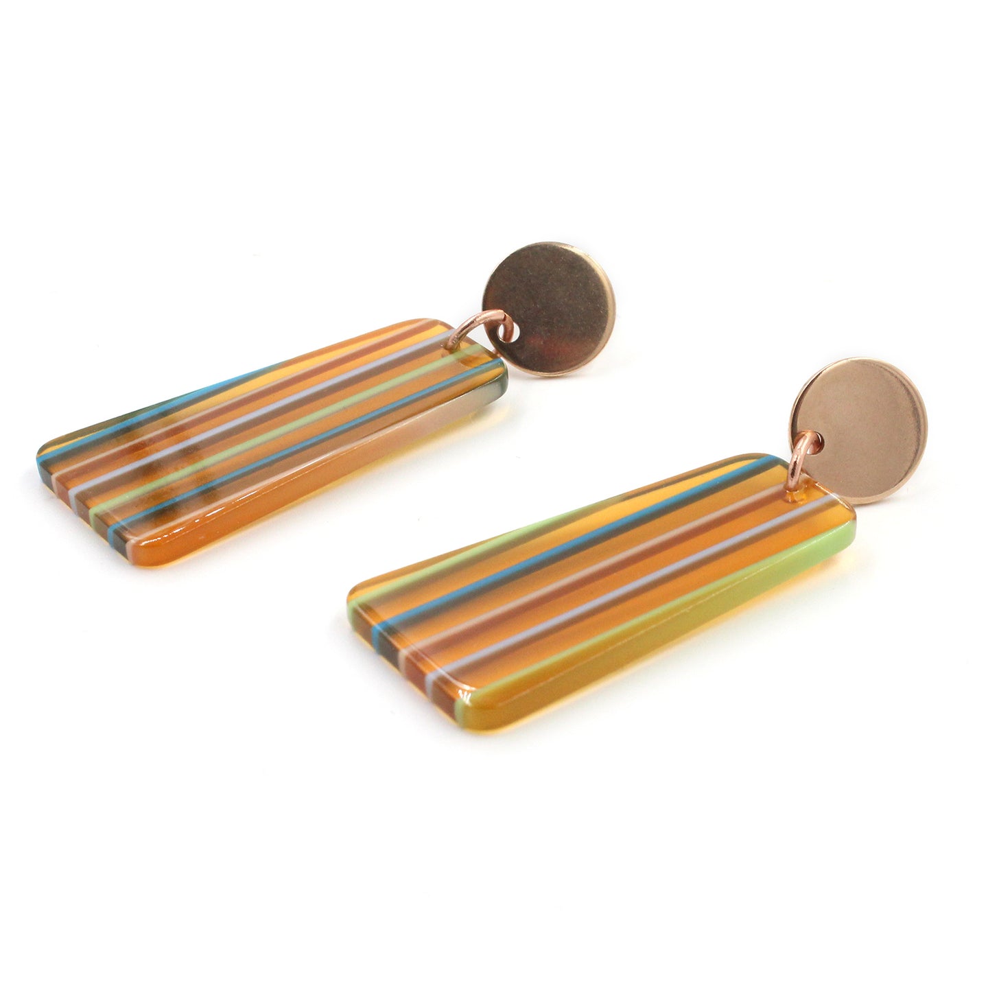 Transulcent Striped Acrylic Drop Earrings