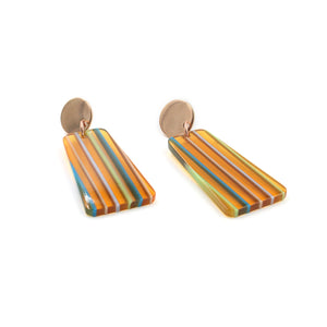 Transulcent Striped Acrylic Drop Earrings
