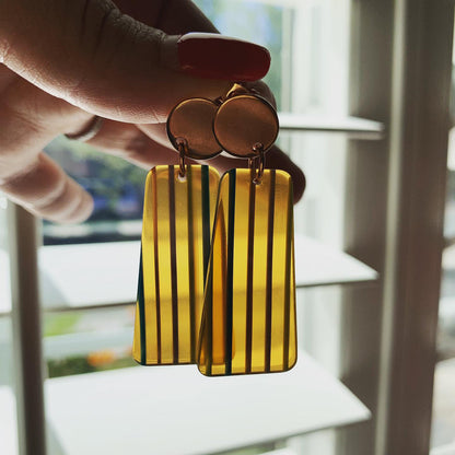 Transulcent Striped Acrylic Drop Earrings