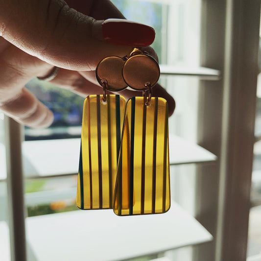 Transulcent Striped Acrylic Drop Earrings