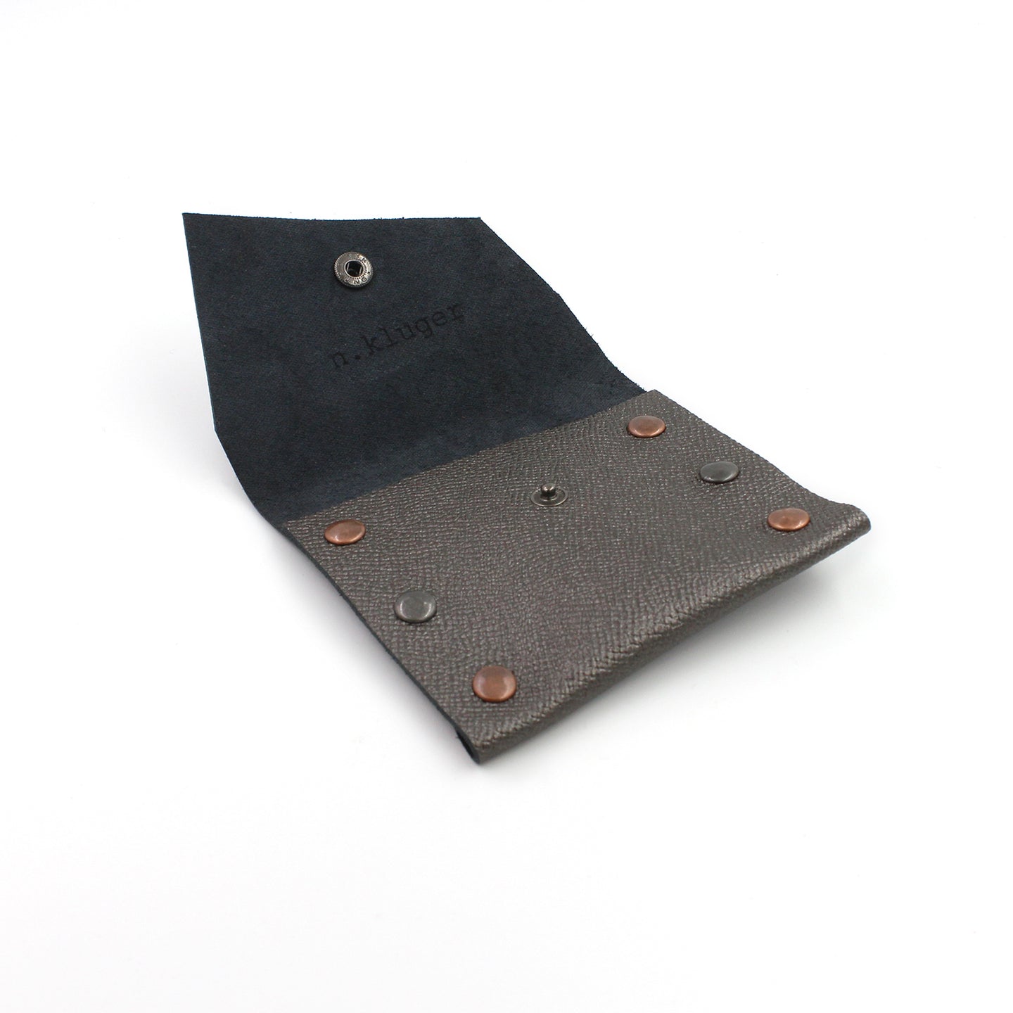 Metallic Silver Leather Business Card Case - N.Kluger Designs Card Case