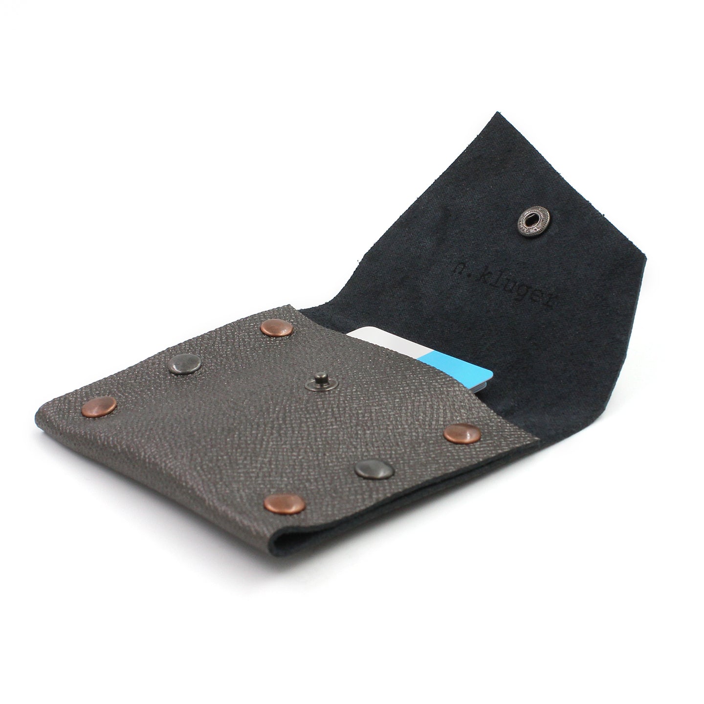 Metallic Silver Leather Business Card Case - N.Kluger Designs Card Case