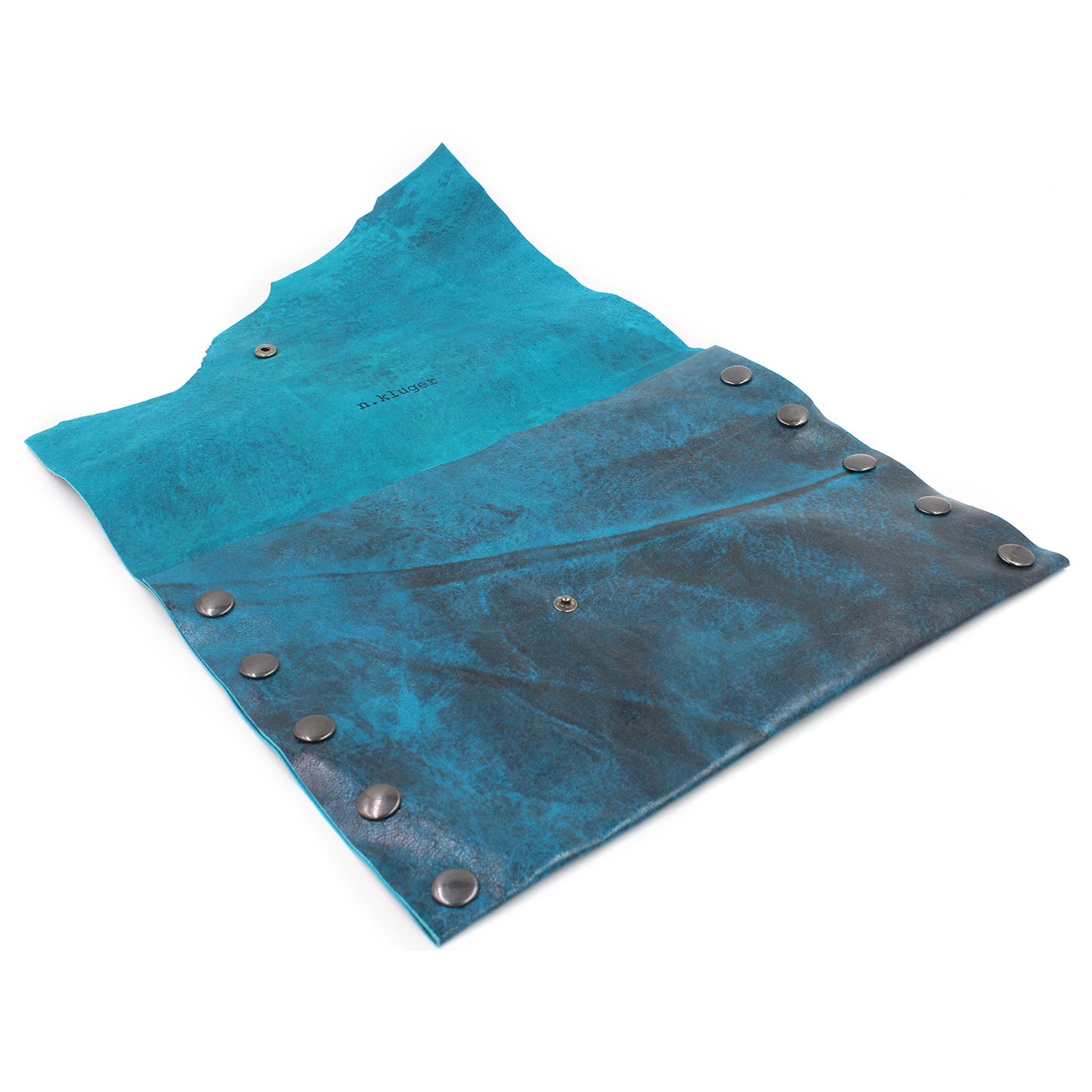 Paper Thin Teal Glam Leather Clutch
