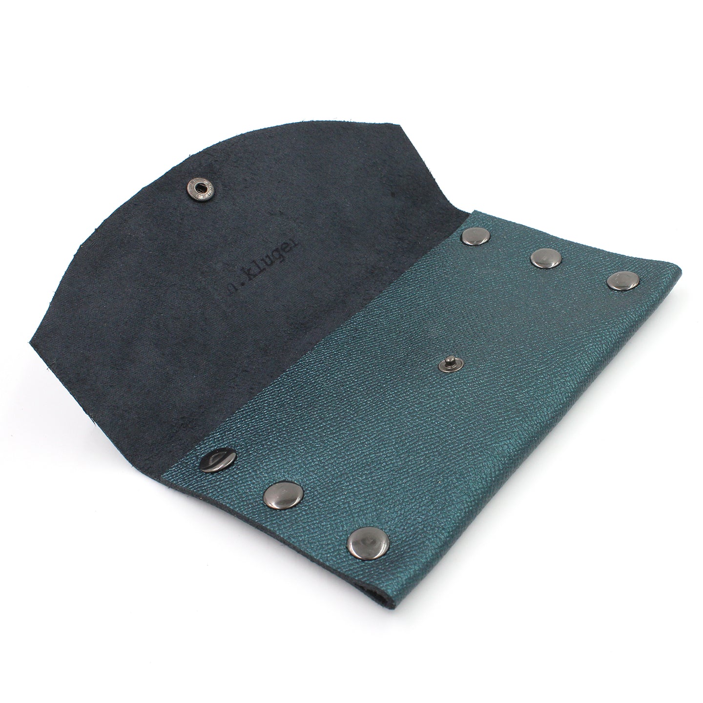 Shimmery Blue/Green Leather Card Case/Wallet - N.Kluger Designs Card Case