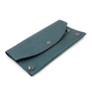 Shimmery Blue/Green Leather Card Case/Wallet - N.Kluger Designs Card Case