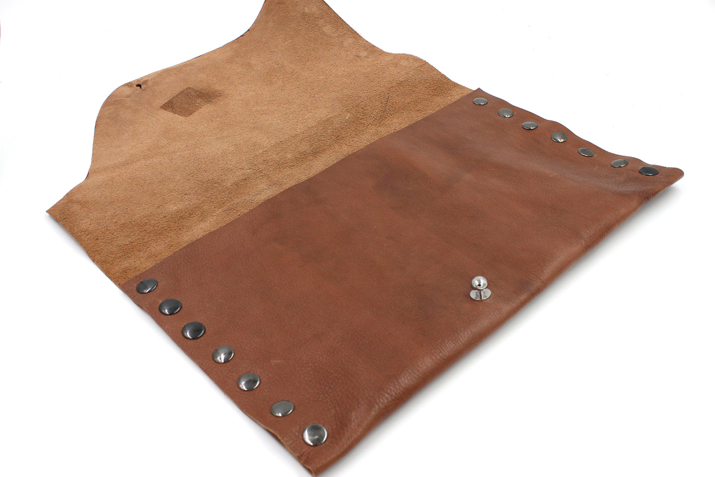 Rustic Tan Leather Casual Clutch - N.Kluger Designs clutch