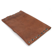 Rustic Tan Leather Casual Clutch - N.Kluger Designs clutch