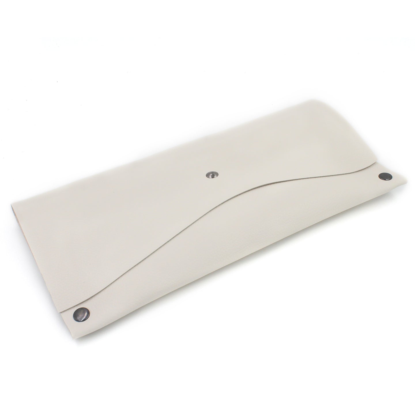 Handmade Snow White Pebbled Leather Clutch