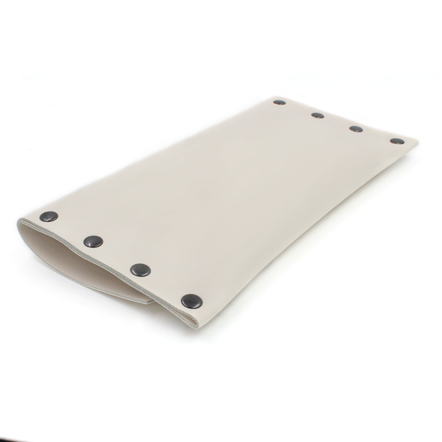 Handmade Snow White Pebbled Leather Clutch