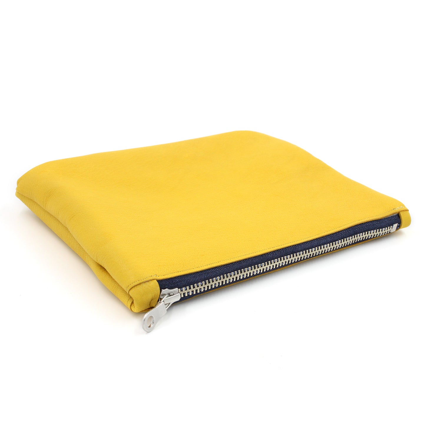 Sunny Day Yellow Leather Clutch/Cosmetic Pouch - N.Kluger Designs clutch