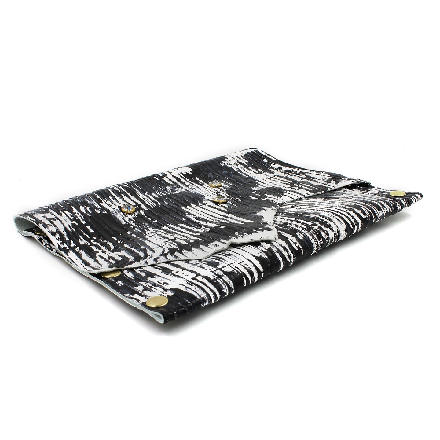 Hand-painted Zebra Leather Clutch