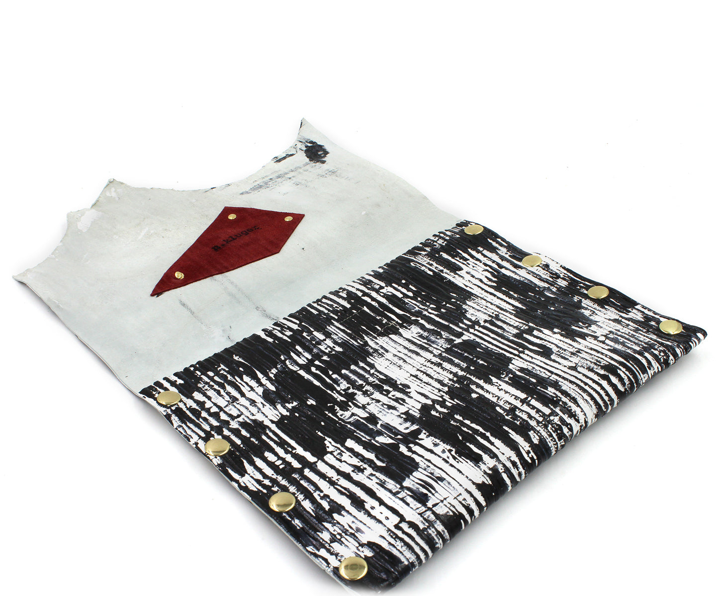 Hand-painted Zebra Leather Clutch