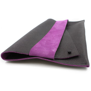 Eggplant and Pink Genuine Italian Leather Clutch - N.Kluger Designs clutch