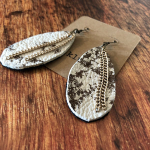 Speckled Mermaid Punk Rock Leather Dangle Earrings - N.Kluger Designs Earrings
