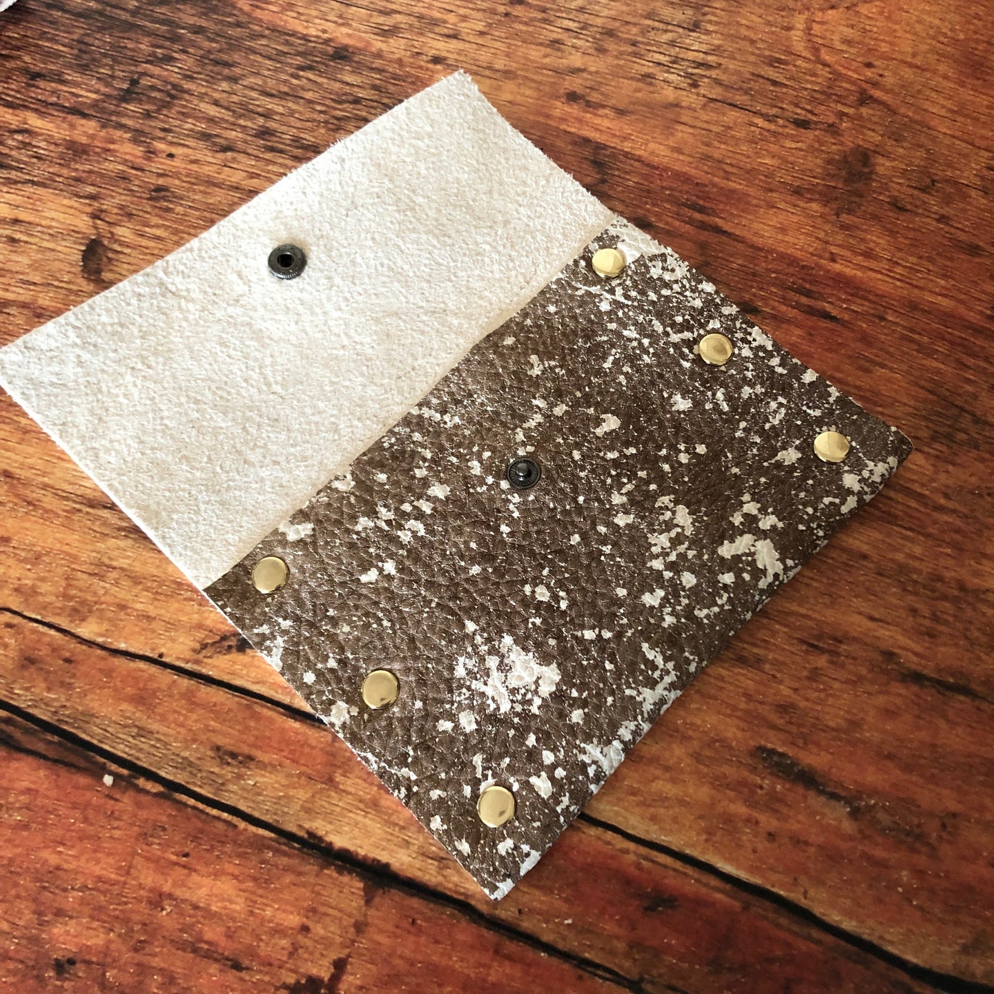 Cow Print Leather Card Case Wallet - N.Kluger Designs Card Case