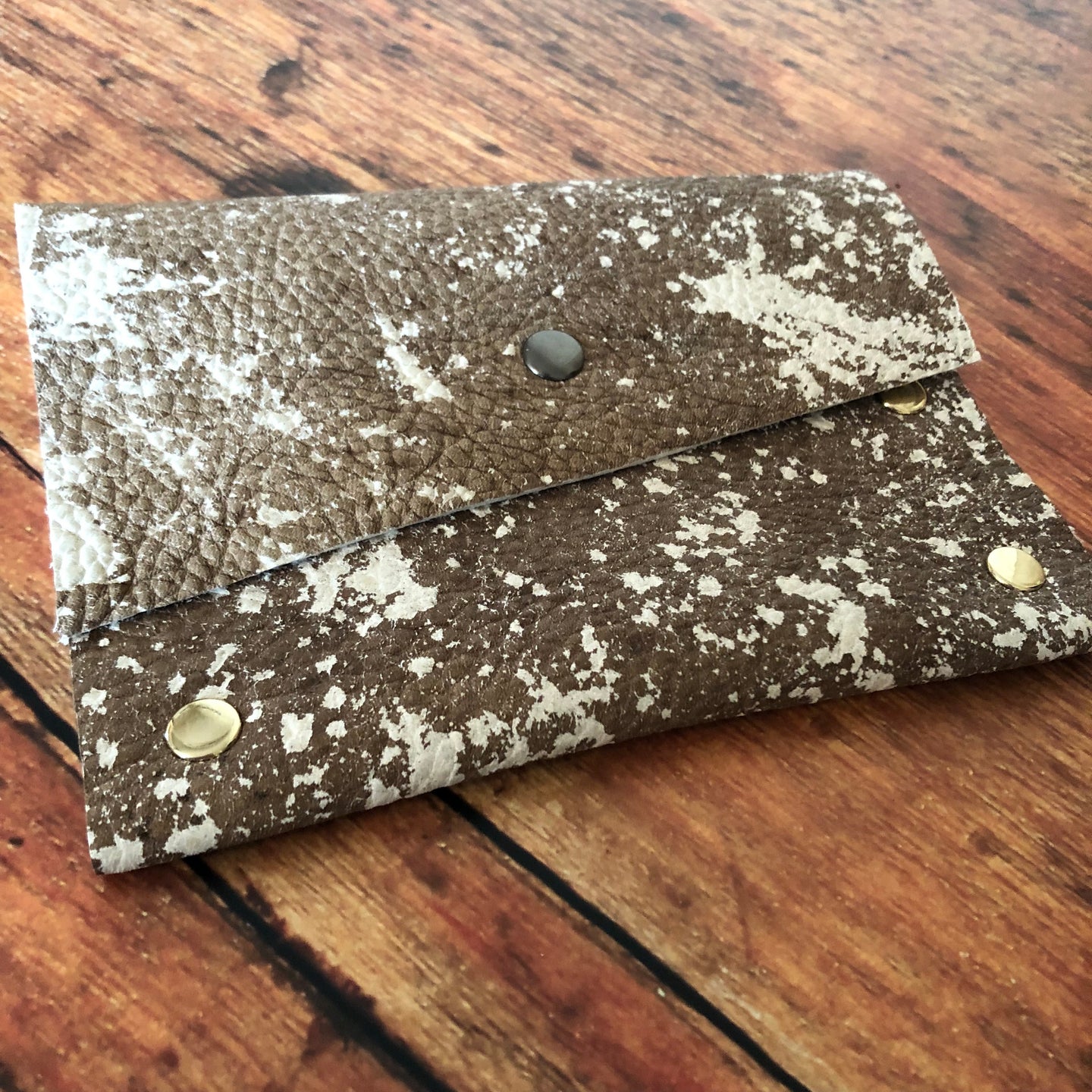 Cow Print Leather Card Case Wallet - N.Kluger Designs Card Case