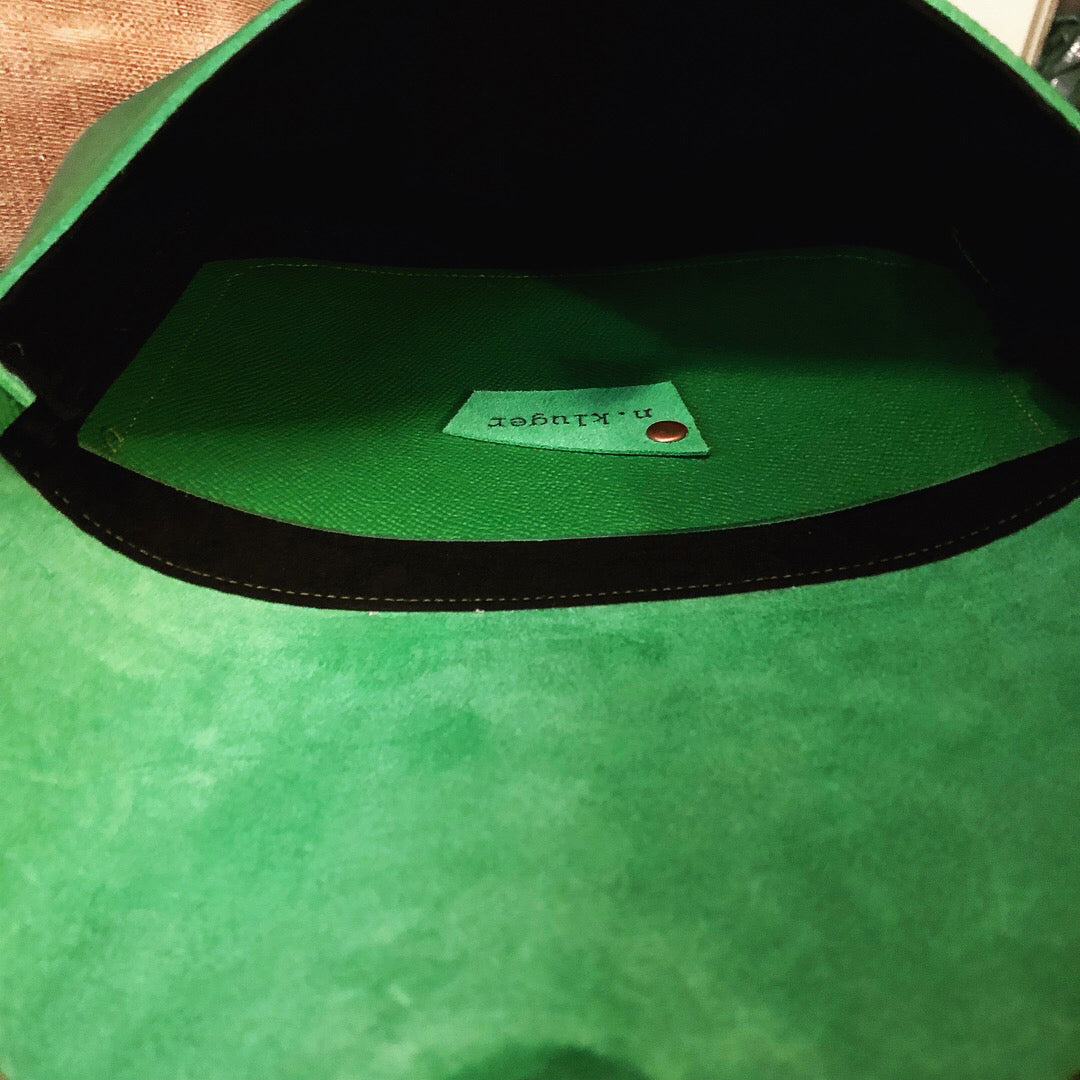Go Green Genuine Italian Leather Clutch - N.Kluger Designs clutch