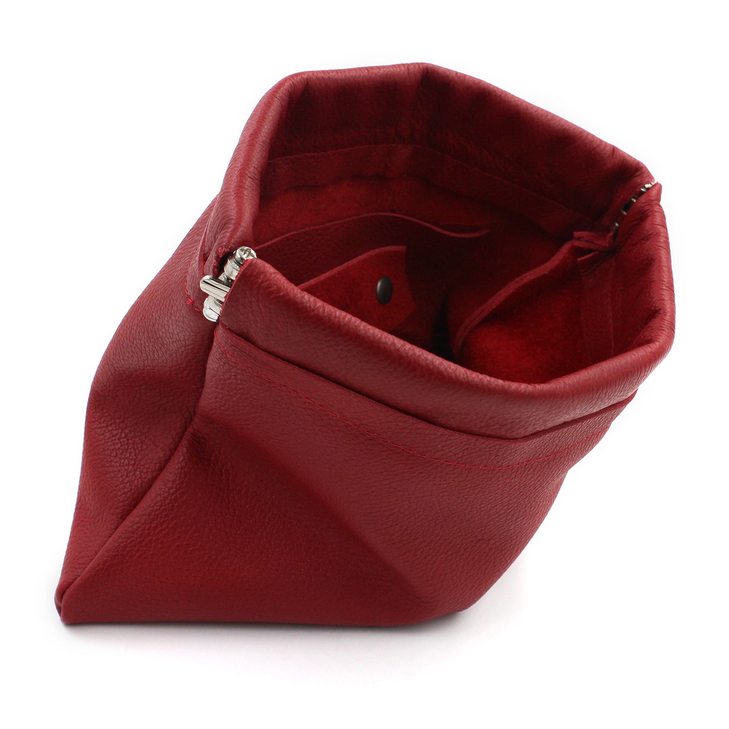 Woman in Red Genuine Leather Cosmetic Purse/Clutch - N.Kluger Designs clutch