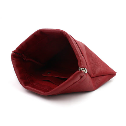 Woman in Red Genuine Leather Cosmetic Purse/Clutch - N.Kluger Designs clutch