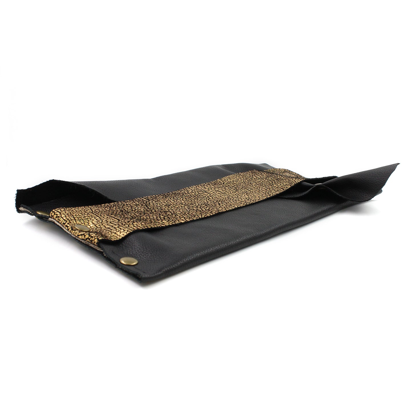 Sexy Black and Gold Genuine Leather Evening Clutch - N.Kluger Designs clutch
