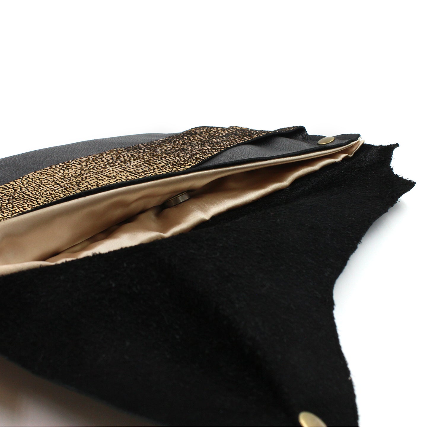 Sexy Black and Gold Genuine Leather Evening Clutch - N.Kluger Designs clutch