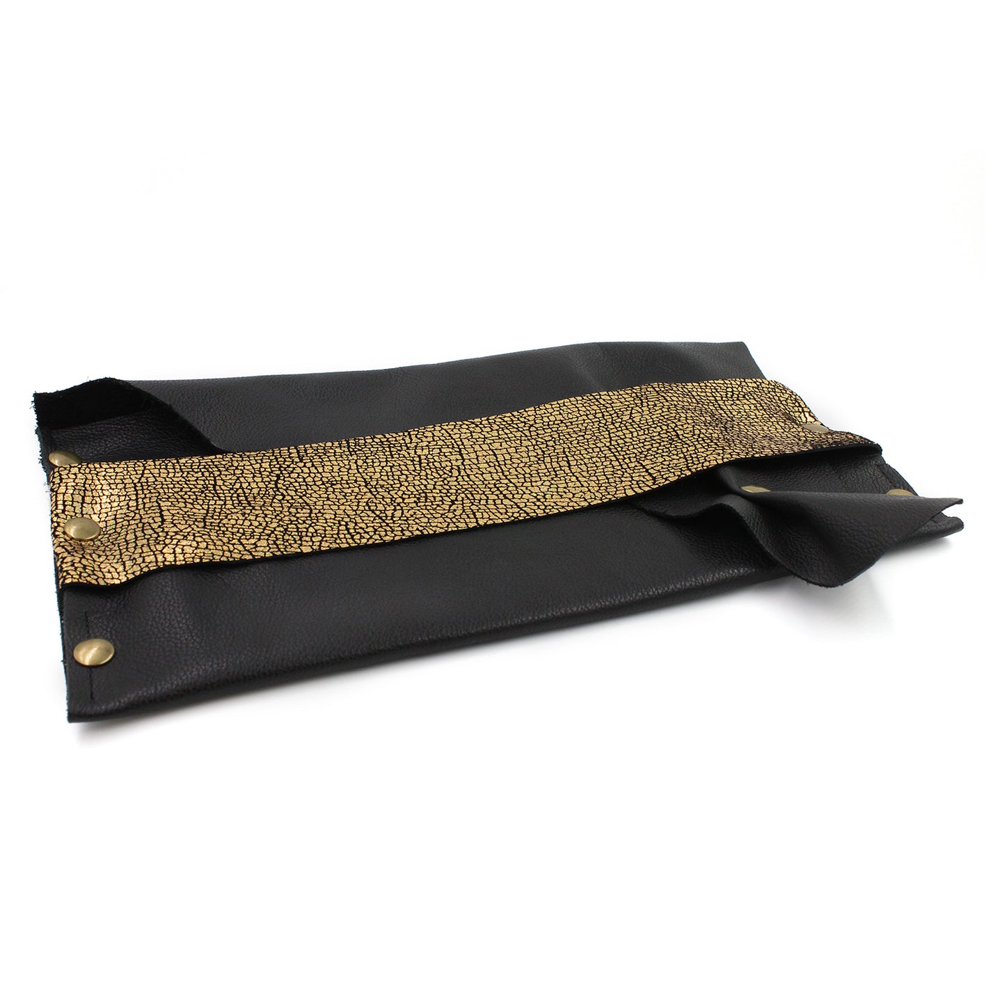 Sexy Black and Gold Genuine Leather Evening Clutch - N.Kluger Designs clutch