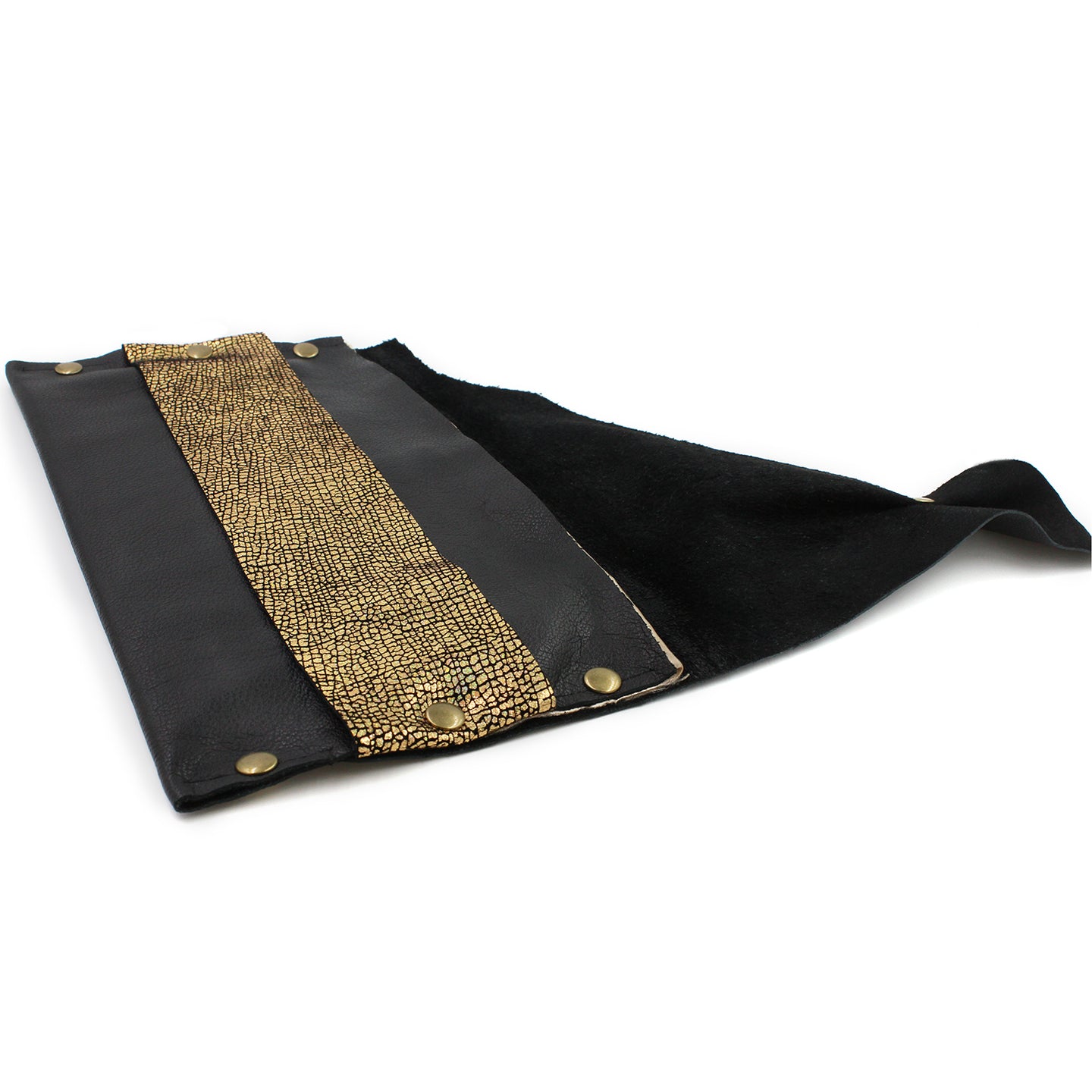 Sexy Black and Gold Genuine Leather Evening Clutch - N.Kluger Designs clutch