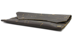 Brown Leather Snap Clutch - N.Kluger Designs clutch