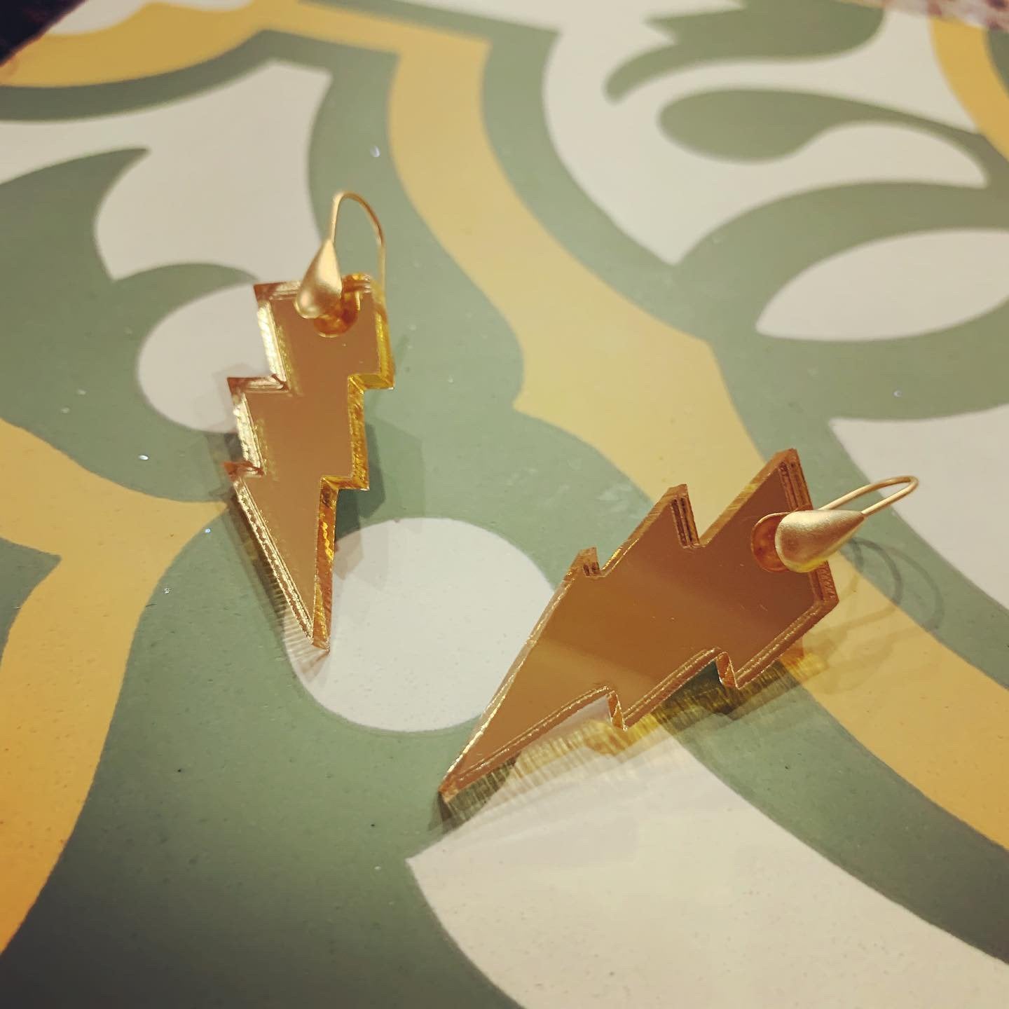 Lightning Bolt Acrylic Drop Earrings