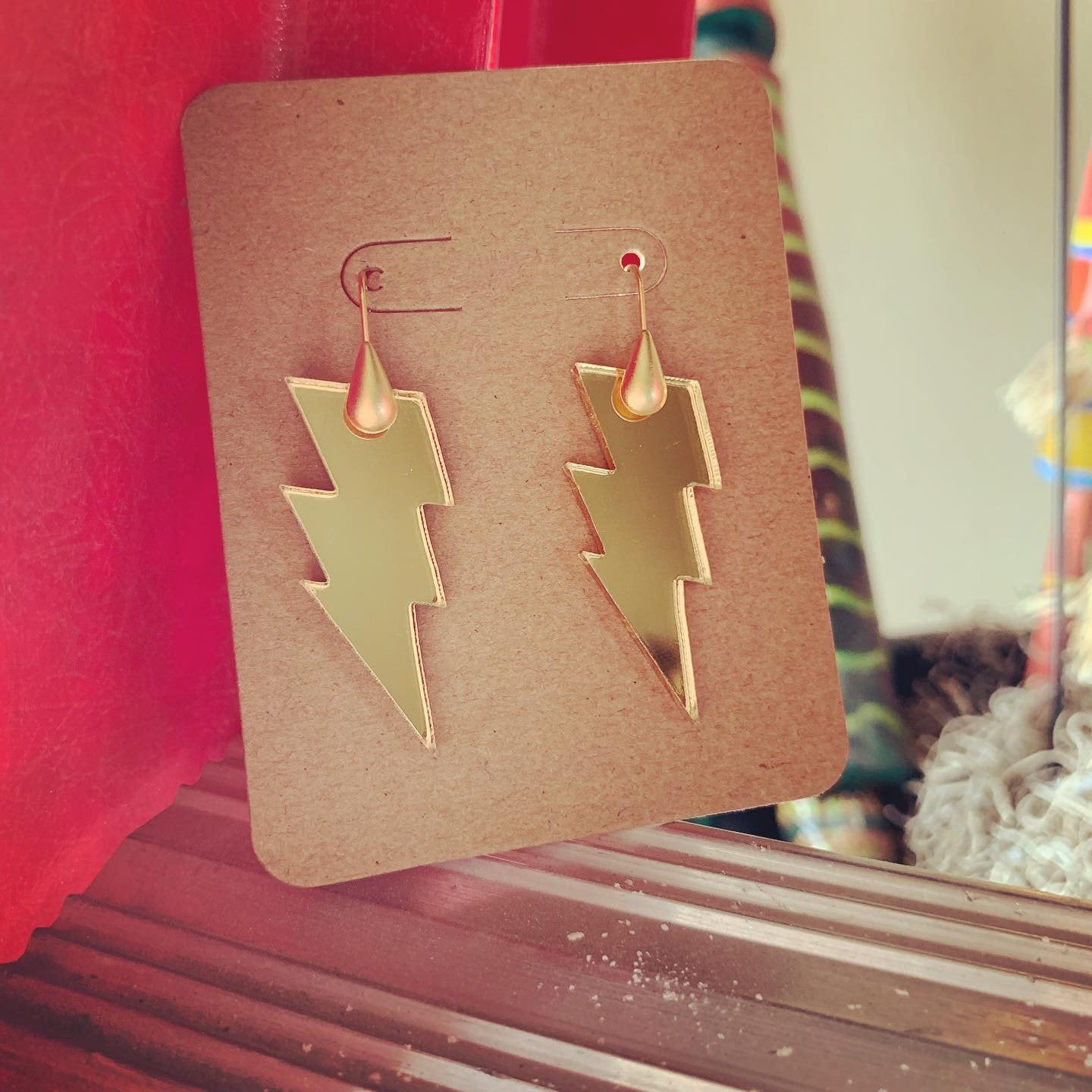 Lightning Bolt Acrylic Drop Earrings